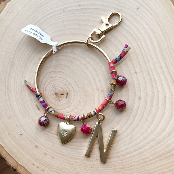 NWT Anthropologie Charm Monogram Keychain N - Picture 7 of 9